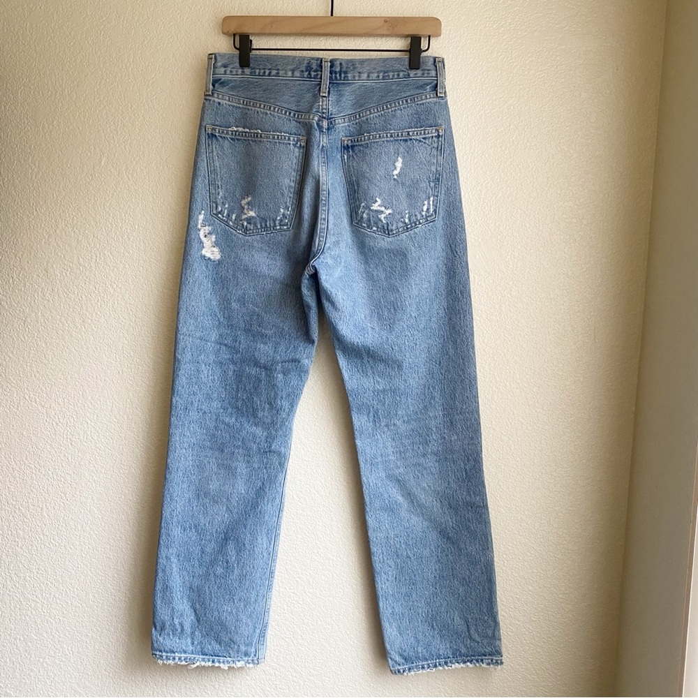Agolde 90's Jean Mid Rise Light Wash Distressed - Picture 3 of 9